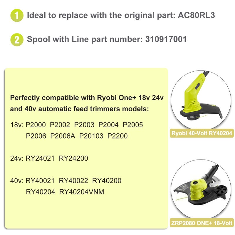 Future Way 6 Pack Weed Eater String Replacement for Ryobi 18v, 24v, and 40v Cordless Trimmers - Image 2